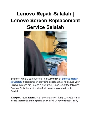 Lenovo Repair Salalah _ Lenovo Screen Replacement Service Salalah