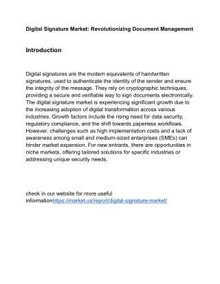 Digital Signature Market: Boosting Compliance and Integrity