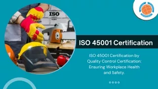 ISO 45001 certification | Quality Control Certification