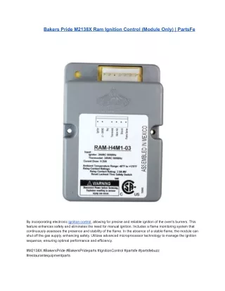 Bakers Pride M2138X Ram Ignition Control (Module Only) | PartsFe