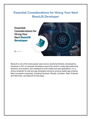 _Essential Considerations for Hiring Your Next ReactJS Developer