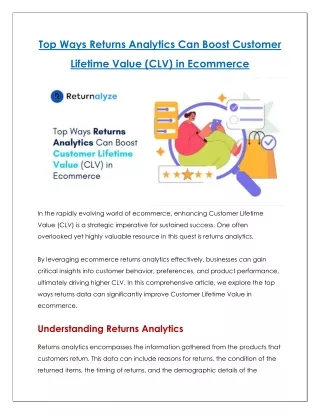 Top Ways Returns Analytics Can Boost Customer Lifetime Value (CLV) in Ecommerce