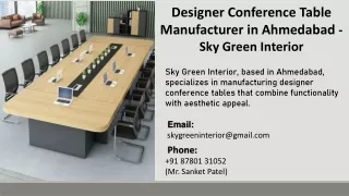 Designer Conference Table Manufacturer in Ahmedabad  - Sky Green Interior