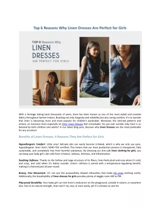 Top 6 Reasons Why Linen Dresses Are Perfect for Girls