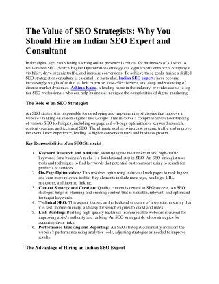 The Value of SEO Strategists