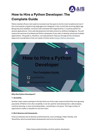 The Complete Guide to Hire Python Developers