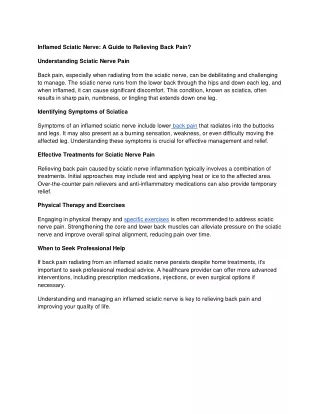 Inflamed Sciatic Nerve: A Guide to Relieving Back Pain