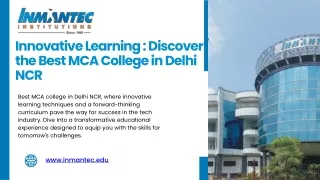 Innovative Learning Discover the Best MCA College in Delhi NCR