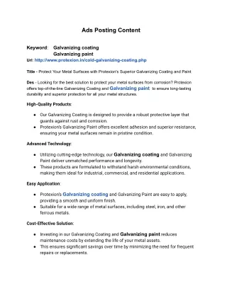 Protect Your Metal Surfaces with Protexions Superior Galvanizing Coating and Paint