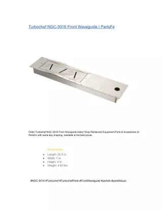 Turbochef NGC-3016 Front Waveguide  PartsFe