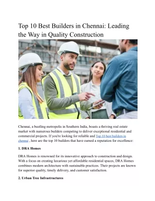 Top 10 Best Builders in Chennai_ Chennai top 10