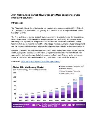 AI in Mobile Apps Market: Cutting-Edge AI Transforming Mobile User Experiences