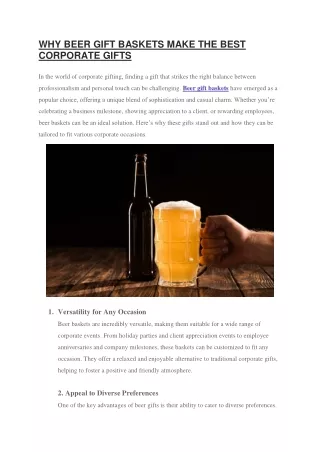 WHY BEER GIFT BASKETS MAKE THE BEST CORPORATE GIFTS