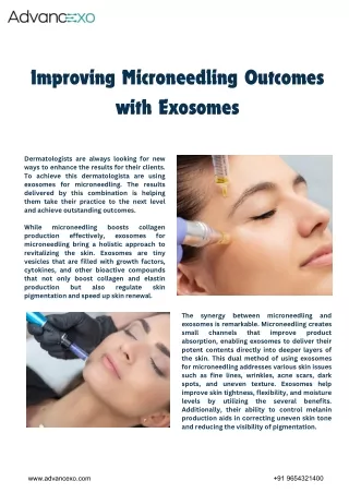 Improving Microneedling Outcomes with Exosomes