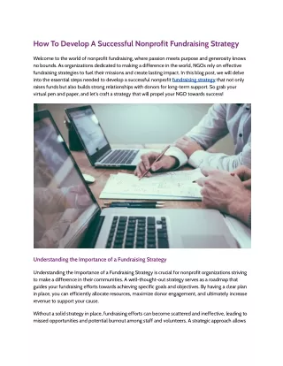 How To Develop A Successful Nonprofit Fundraising Strategy