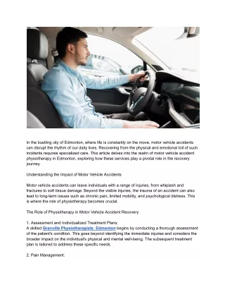 Address psychological well-being following a motor vehicle accident in Edmonton