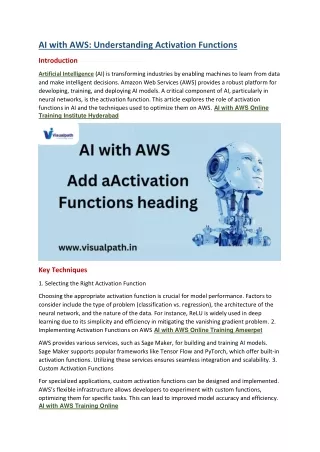 AI with AWS Online Training Institute Hyderabad