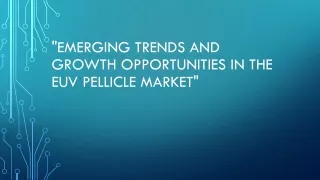 "Emerging Trends and Growth Opportunities in the EUV Pellicle Market"