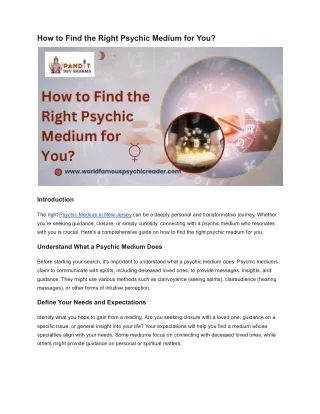 How to Find the Right Psychic Medium for You_