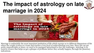 The impact of astrology on late marriage in 2024
