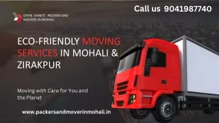 Eco-Friendly Moving Services in Mohali & Zirakpur