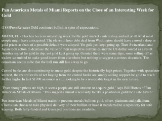 pan american metals of miami reports on the close of an inte