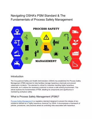 Navigating OSHA’s PSM Standard & The Fundamentals of Process Safety Management