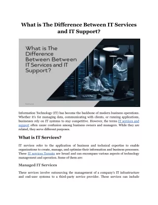What is The Difference Between IT Services and IT Support?