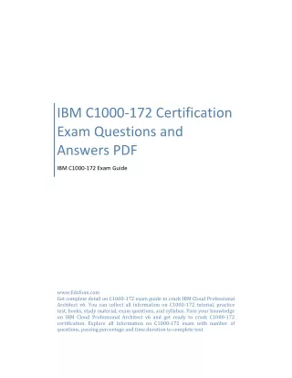 IBM C1000-172 Certification Exam Questions and Answers PDF