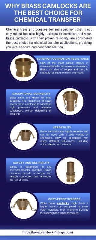 Why Brass Camlocks Are the Best Choice for Chemical Transfer