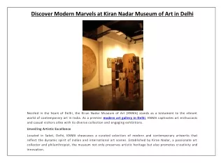 Discover Modern Marvels at Kiran Nadar Museum of Art in Delhi