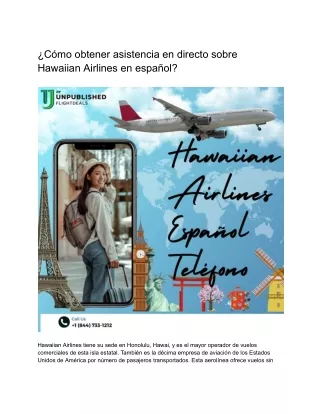 ¿Cómo obtener asistencia en directo sobre Hawaiian Airlines en español