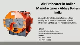 Air Preheater in Boiler Manufacturer - Abhay Boilers India
