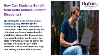 delta airlines student discounts policy