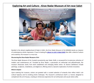 Exploring Art and Culture - Kiran Nadar Museum of Art near Saket