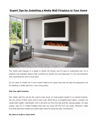 Expert Tips for Installing a Media Wall Fireplace in Your Home