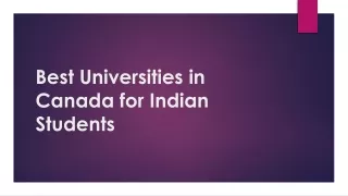 Best Universities in Canada for Indian Students