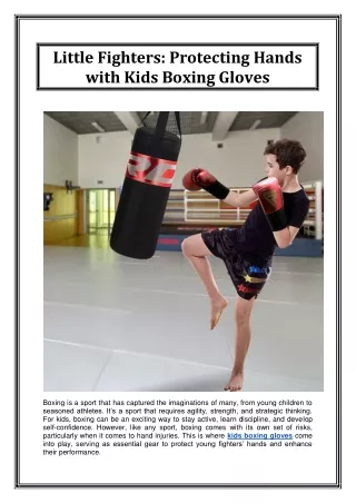 Little Fighters Protecting Hands with Kids Boxing Gloves