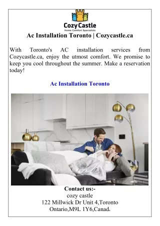 Ac Installation Toronto  Cozycastle.ca