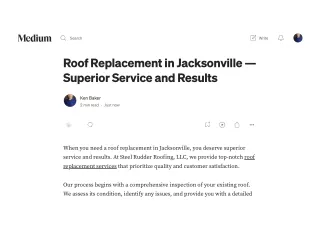 Roof Replacement in Jacksonville — Superior Service and Results