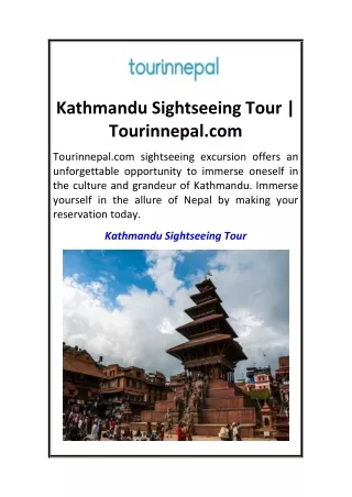 Kathmandu Sightseeing Tour  Tourinnepal.com