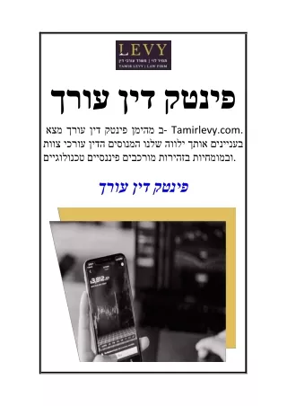 עורך דין פינטק