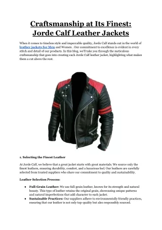 Craftsmanship at Its Finest_ Jorde Calf Leather Jackets