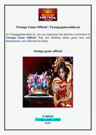 Tiranga Game Official | Tirangagameonline.in