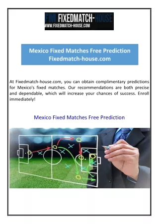 Mexico Fixed Matches Free Prediction  Fixedmatch-house.com