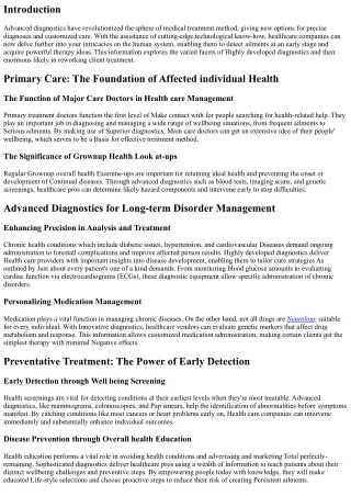 Innovative Diagnostics: A Breakthrough in Healthcare Procedure