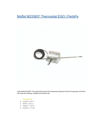 Moffat M233607 Thermostat EGO  PartsFe