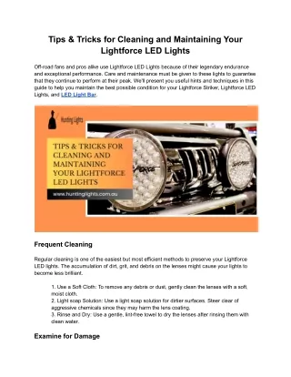 Tips & Tricks for Cleaning and Maintaining Your Lightforce LED Lights