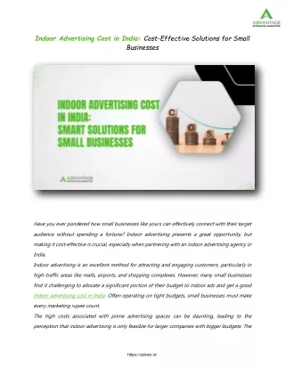 Indoor Advertising Cost in India: Cost-Effective Solutions for Small Businesses