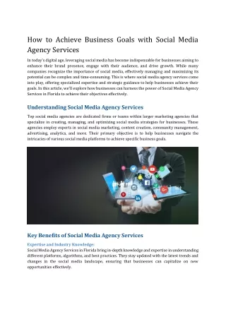 How to Achieve Business Goals with Social Media Agency Services